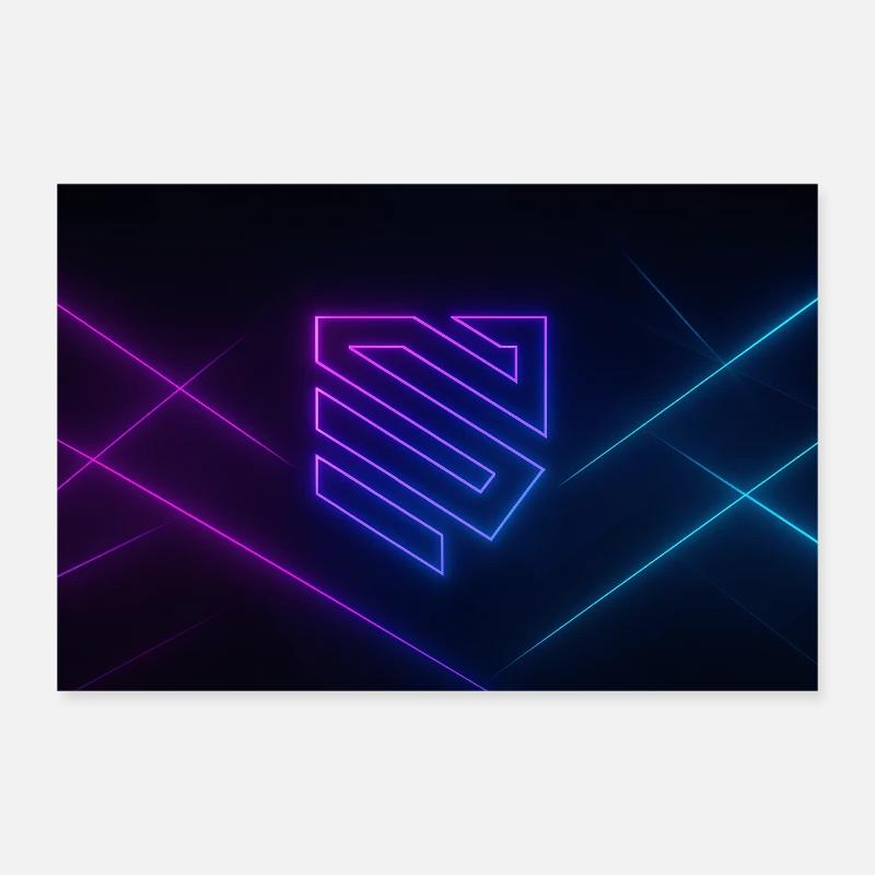Neon Geometry Glow Poster 12" x 8" (30x20 cm)