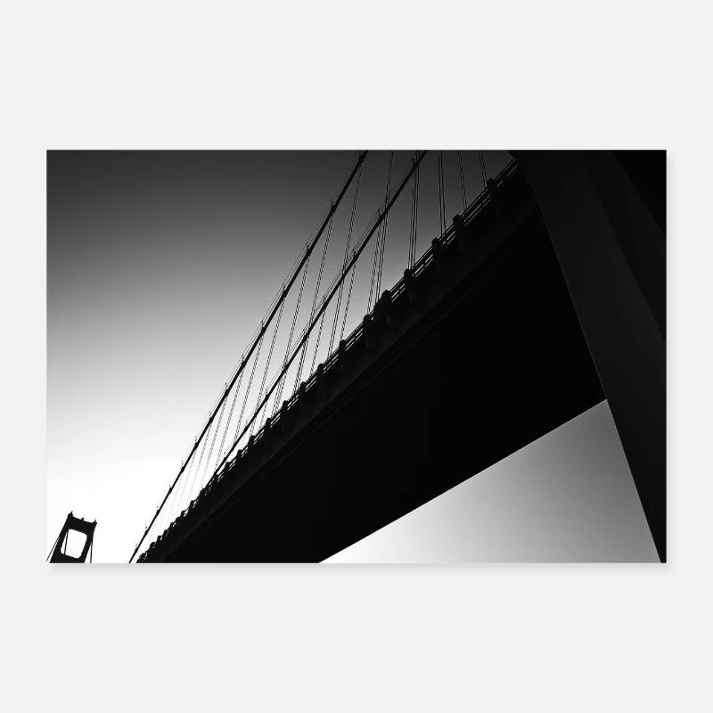 Black and White Bridge Perspective Poster 12" x 8" (30x20 cm)