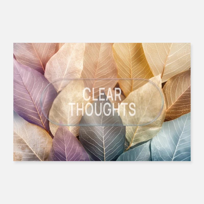Clear Thoughts – Minimalist Glass Design Poster 12" x 8" (30x20 cm)