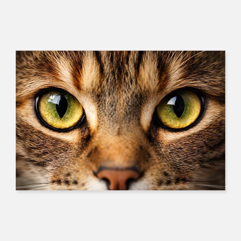 Œil de chat en gros plan Poster 30 x 20 cm