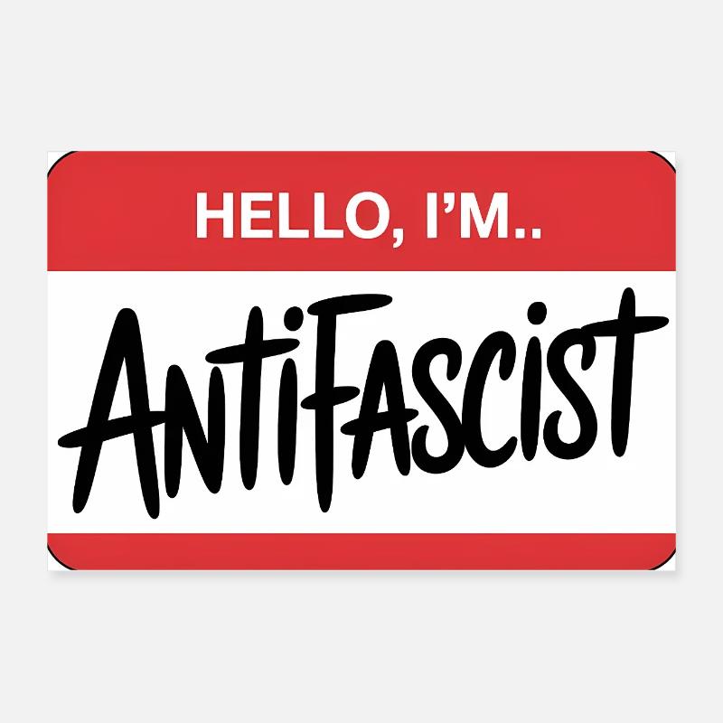 Bonjour, je suis Antifasciste - Antifa Tee Poster 30 x 20 cm