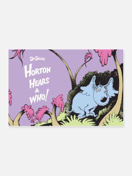 Horton Hört Ein Hu Schriftzug Weiß Mit Horton - Poster 30x20 cm - Weiß - Vorne