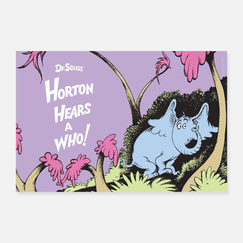 Horton Entend Un Who Lettrage Blanc Avec Horton Poster 30 x 20 cm