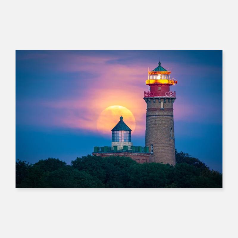 Côte du Phare de la Lune - Poster 30 x 20 cm - blanc