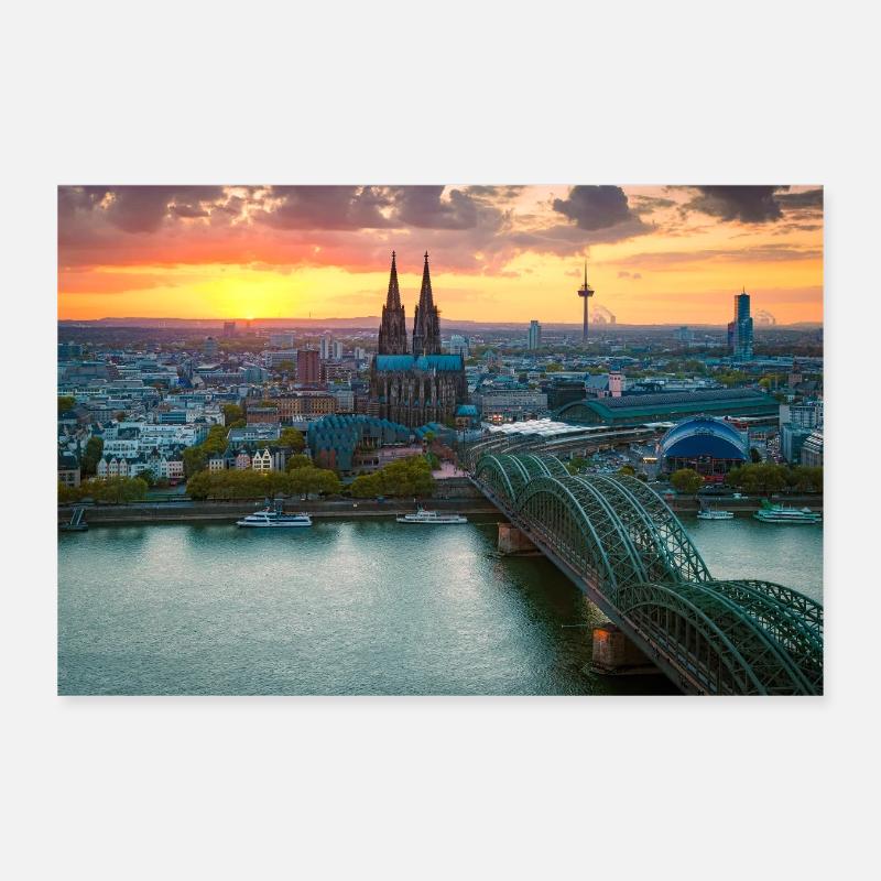 Cathédrale de Cologne à la lumière du soir Poster 30 x 20 cm