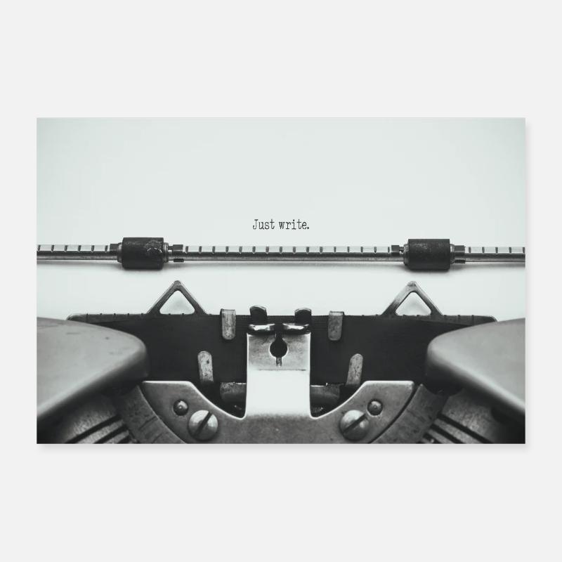Just Write Vintage Typewriter Design Poster 30x20 cm