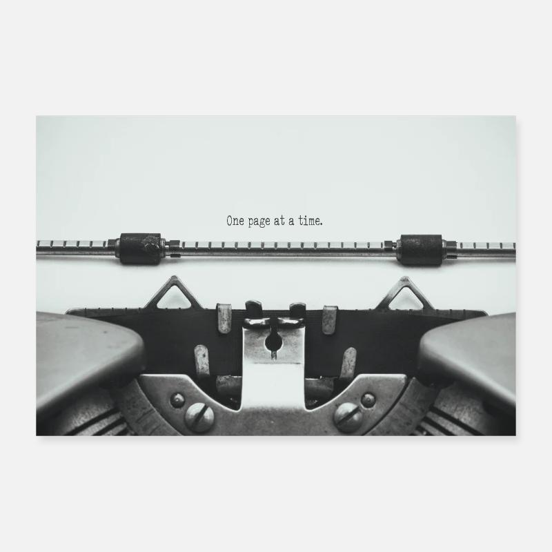Une page à la fois : conception de machine à écrire Poster 30 x 20 cm