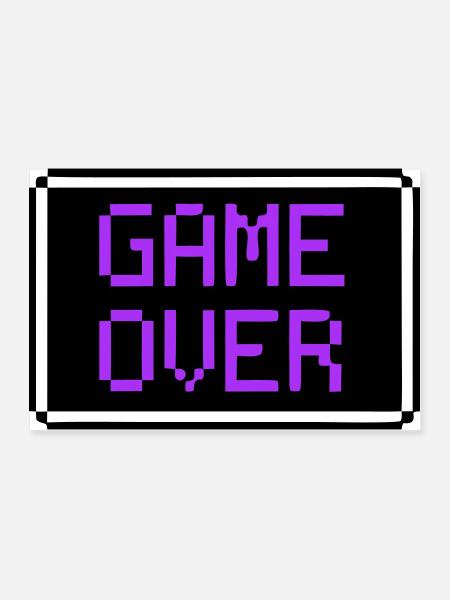 Game Over Shield Rétro Gamer - Poster 30 x 20 cm - blanc - Devant