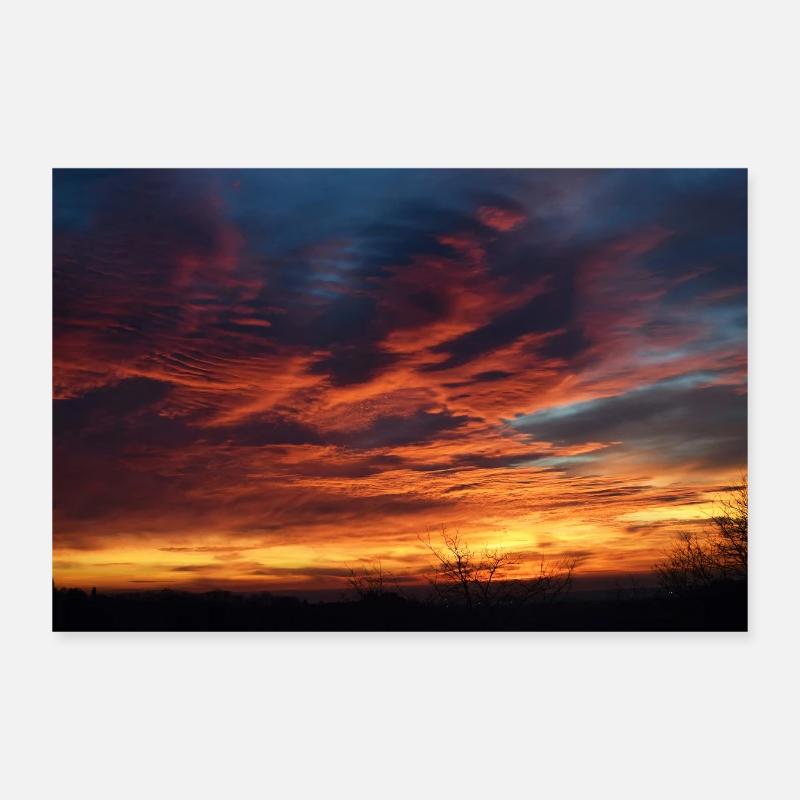 Magie du coucher de soleil le soir Poster 30 x 20 cm
