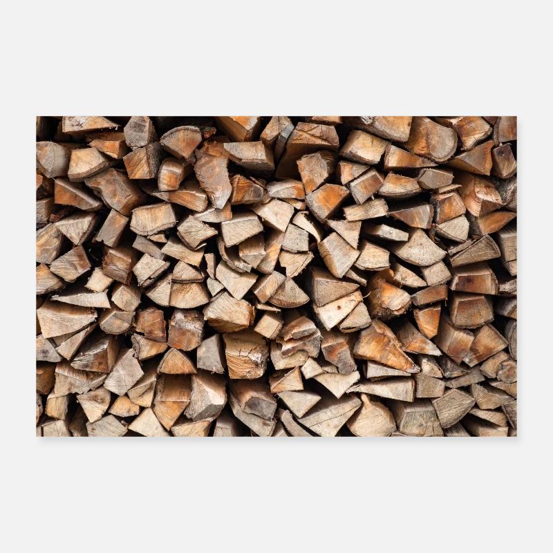 Affiche rustique de bois de chauffage en pile de bois Poster 30 x 20 cm