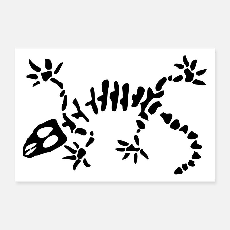 Gecko Skelett Design | Reptil Shirt Geschenkidee Poster 30x20 cm