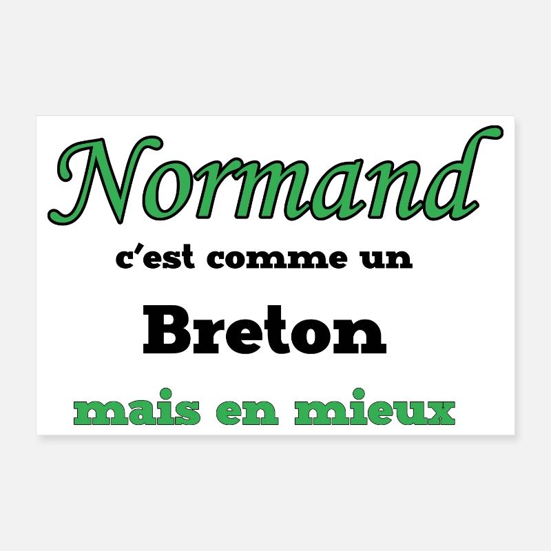 Normand Vert Élégant Script - Poster 30 x 20 cm - blanc