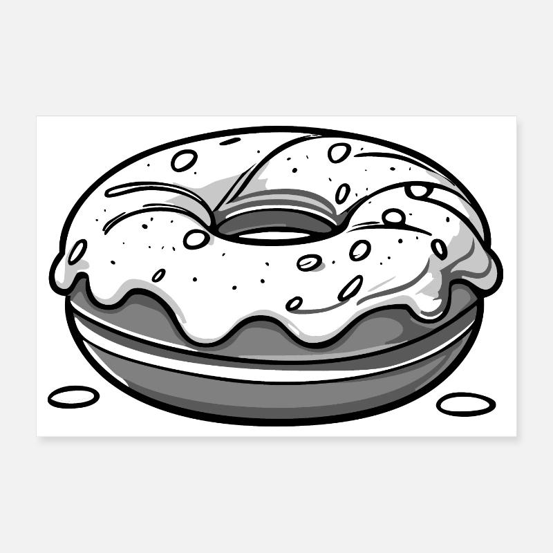 Donut - black Poster 12" x 8" (30x20 cm)