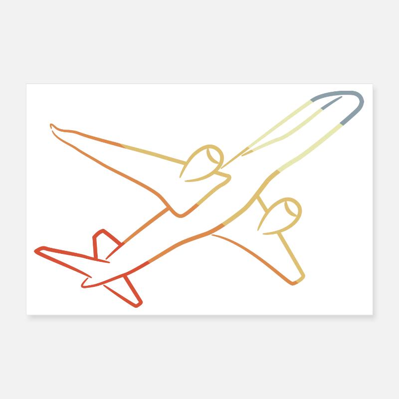 Avion rétro Poster 30 x 20 cm