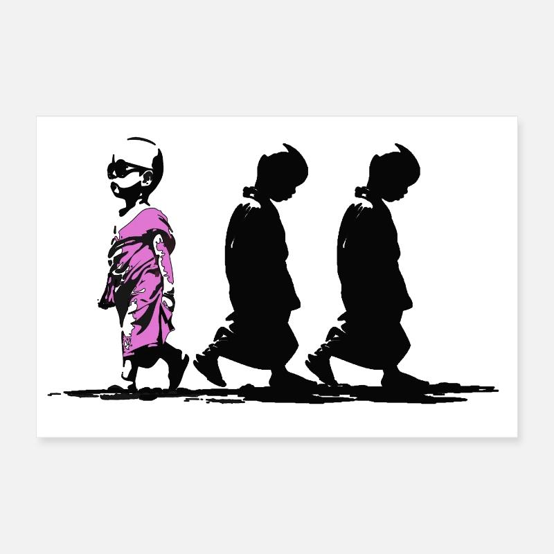 Neonpfad der Stille, sei anders Poster 30x20 cm