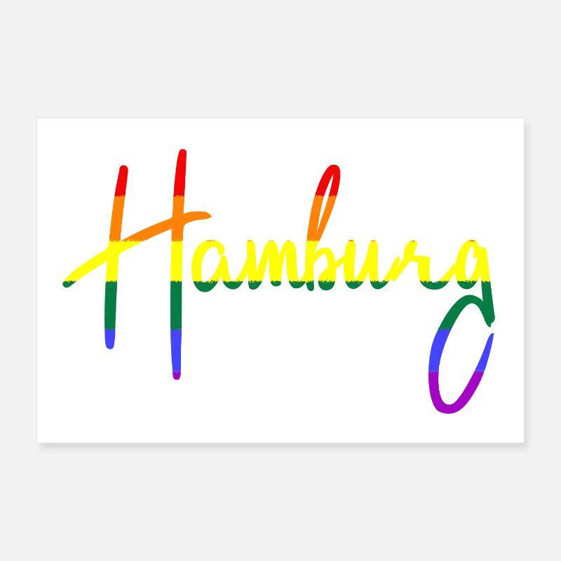 Hamburg - Regenbogen - Regenbogenfarben Poster 30x20 cm