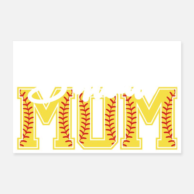 Maman de softball Poster 30 x 20 cm