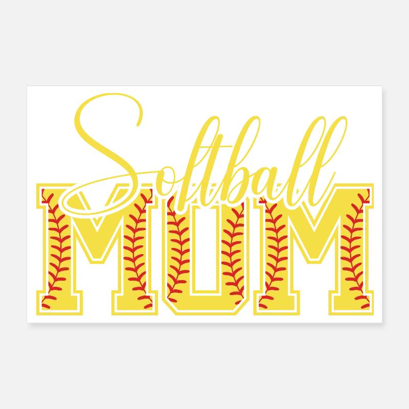 Softball Mom Lettered Logo Poster 12" x 8" (30x20 cm)