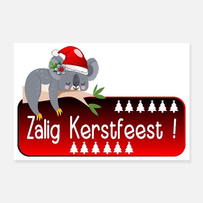 Merry Christmas Koala Poster 12" x 8" (30x20 cm)