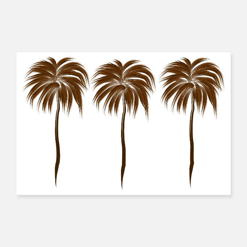 Three Palm Trees Poster 12" x 8" (30x20 cm)