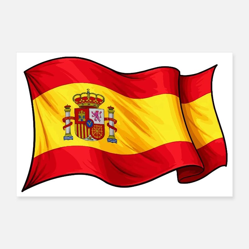 Spanish Flag Wave Design Poster 12" x 8" (30x20 cm)