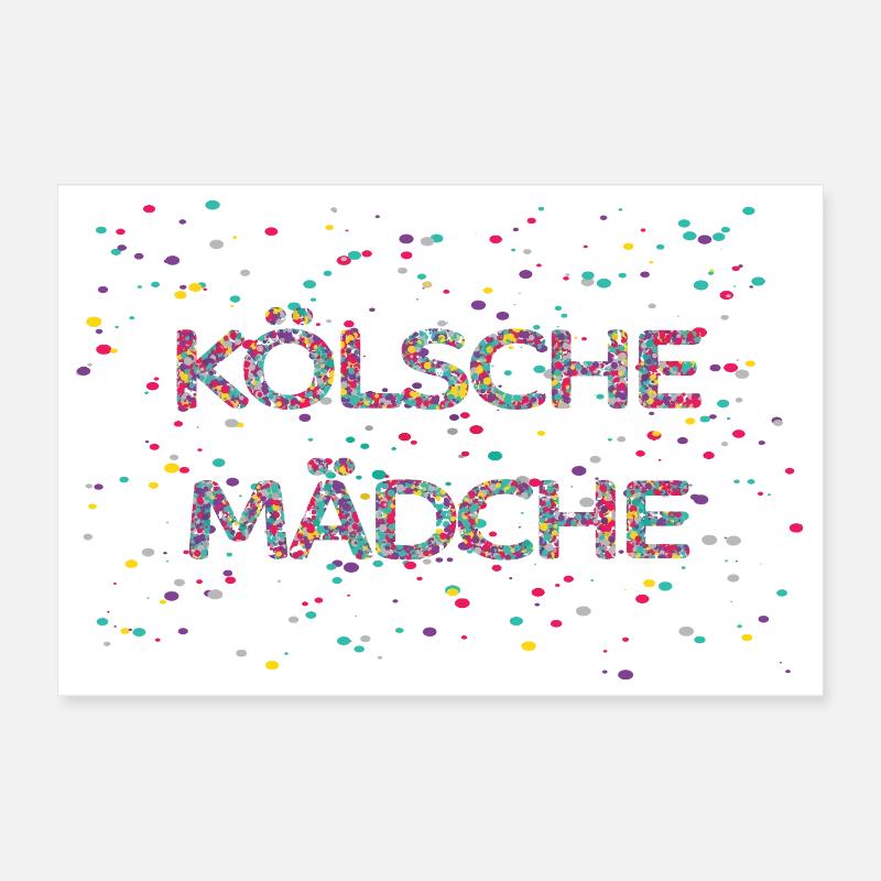 Kölsche Mädche Fasching Karneval Konfetti Kostüm Poster 30x20 cm