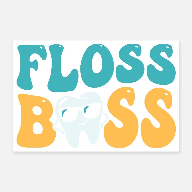 Floss Dental Assistant Dentist Poster 12" x 8" (30x20 cm)