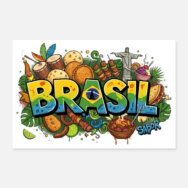 Sabor do Brasil: Authentische brasilianische Küche & Ico Poster 30x20 cm