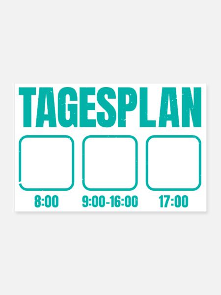 Briefträger TAGESPLAN Pakete zustellen Lustig - Poster 30x20 cm - Weiß - Vorne