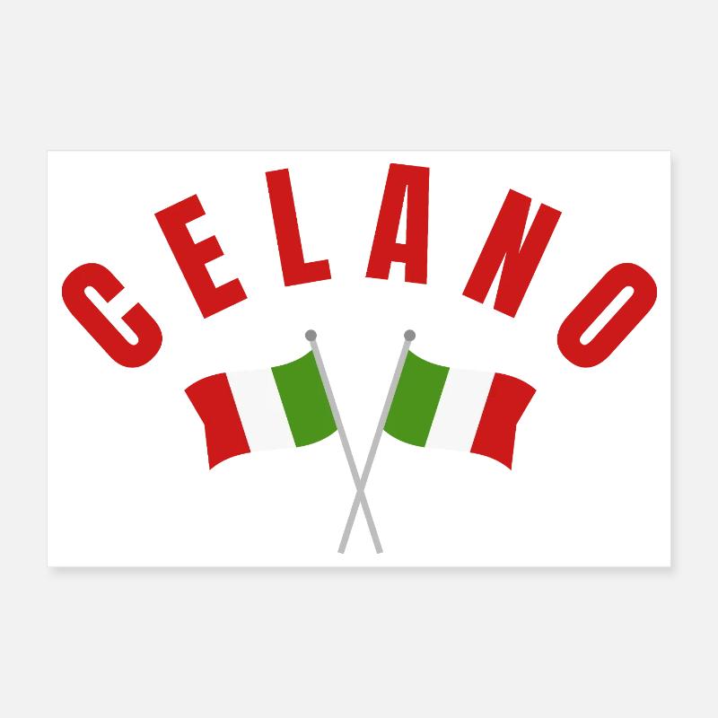 Celano Italian Flags Poster 12" x 8" (30x20 cm)