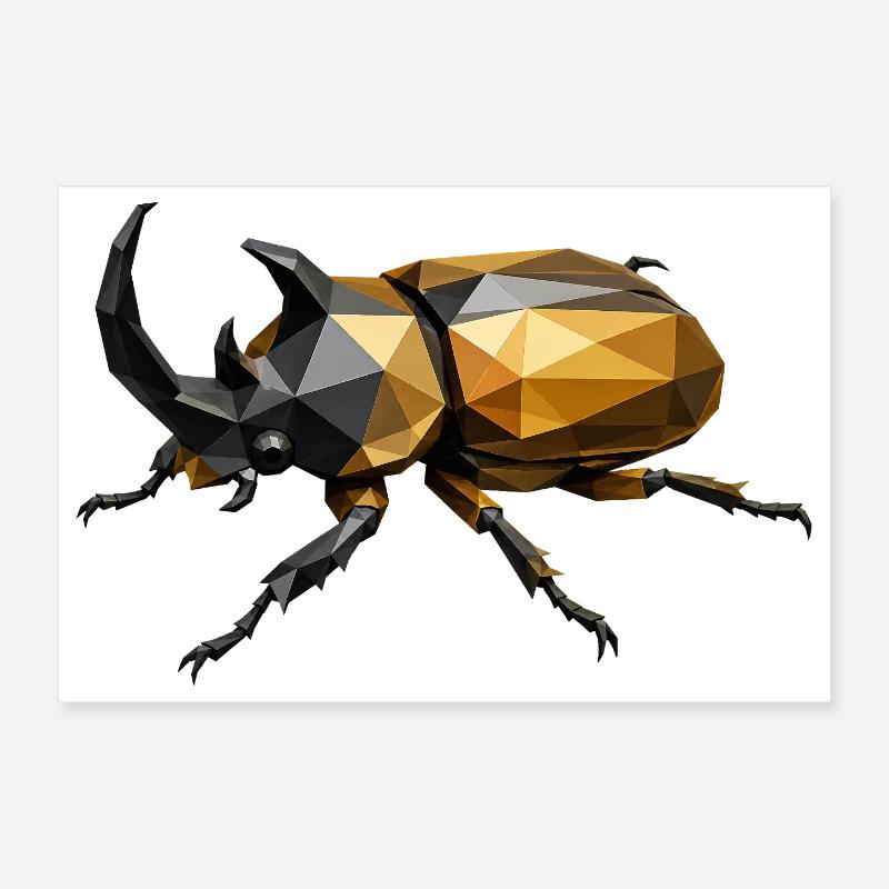 Geometrischer Goldkäfer - Poster 12" x 8" (30x20 cm) - white