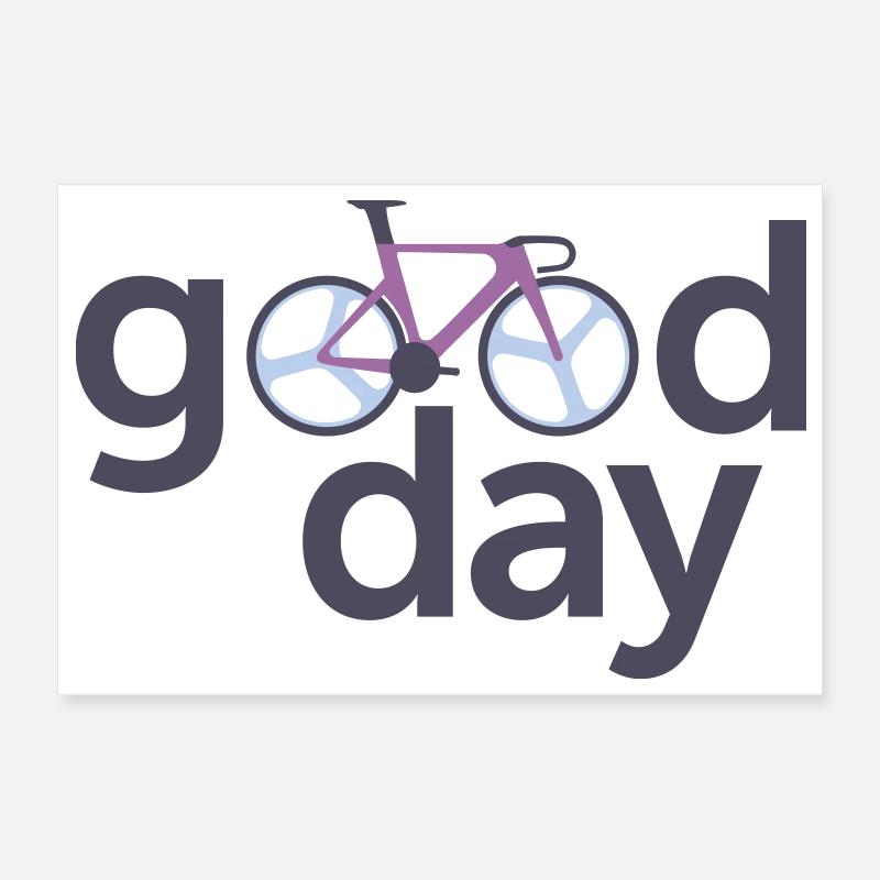 Logo typographique de la bicyclette Good Day Poster 30 x 20 cm