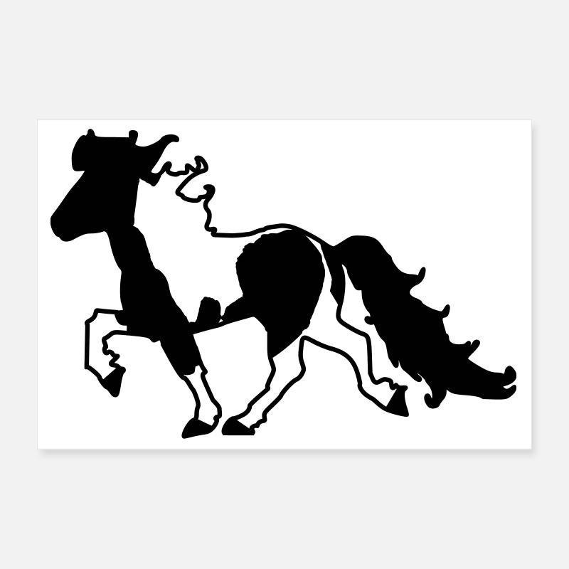 Islandpferd Schecke verspielt  Poster 30x20 cm