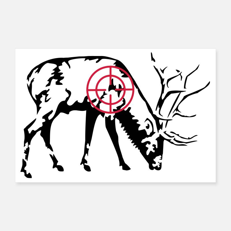 Cerf broutant Poster 30 x 20 cm
