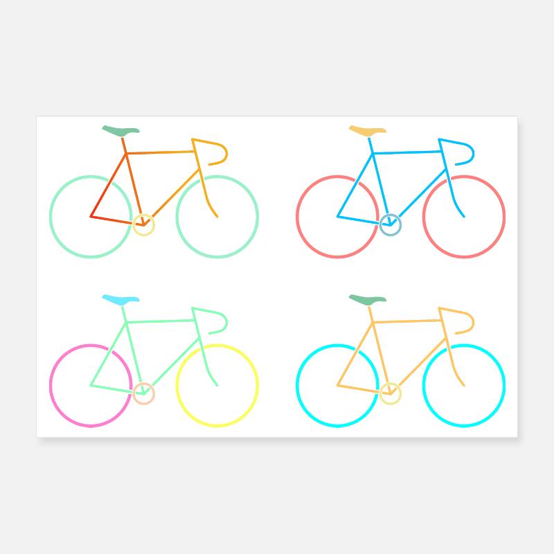 Vélo de course coloré Poster 30 x 20 cm
