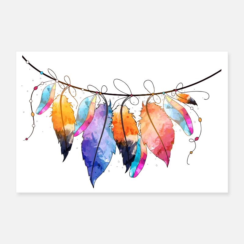 Conception colorée de l’attrape-rêves Poster 30 x 20 cm