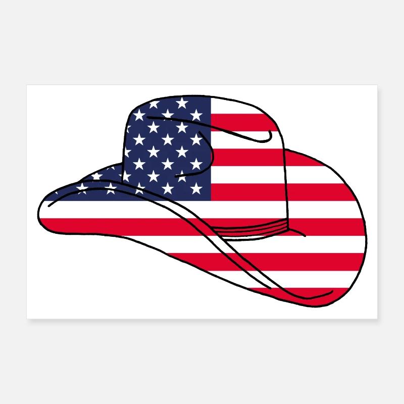 Usa hat Poster 12" x 8" (30x20 cm)