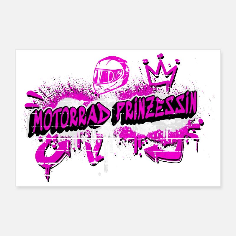 Moto Princesse Graffiti Design Poster 30 x 20 cm