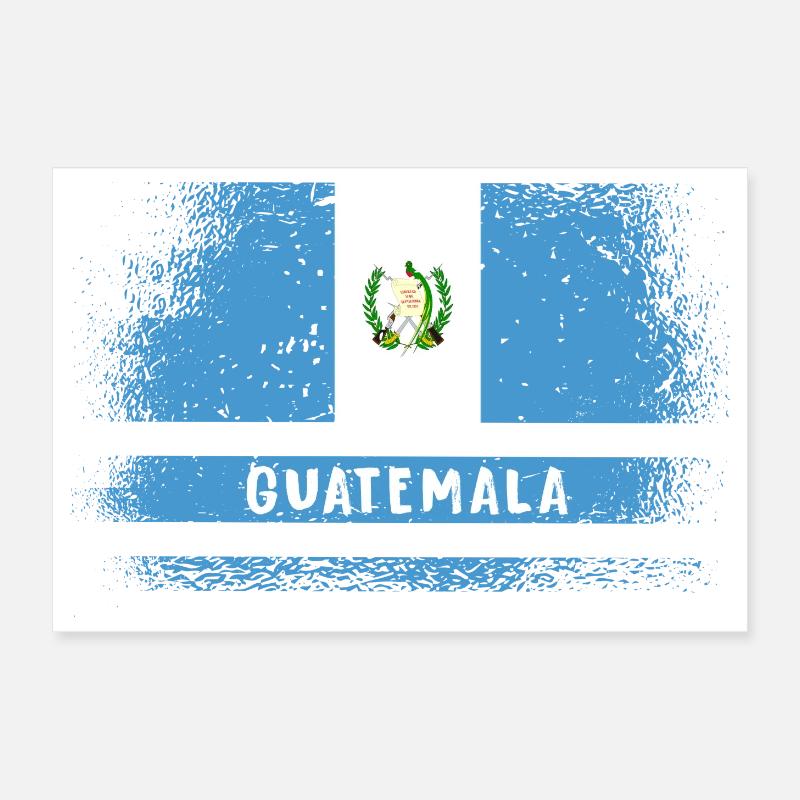 Drapeau du Guatemala Poster 30 x 20 cm