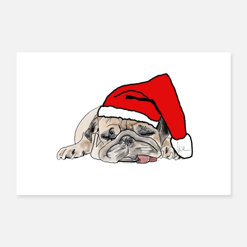 Chien de Noël Carlin de Noël Poster 30 x 20 cm