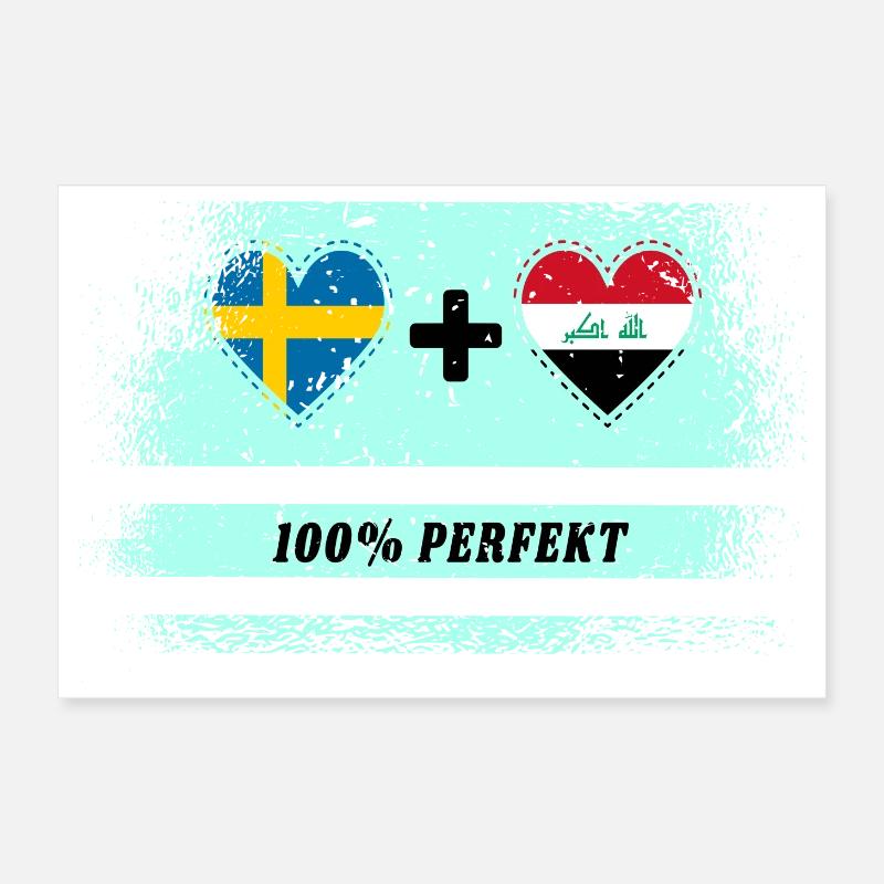 Iraq e Svezia 100% Perfetto / Regalo Poster 30x20 cm
