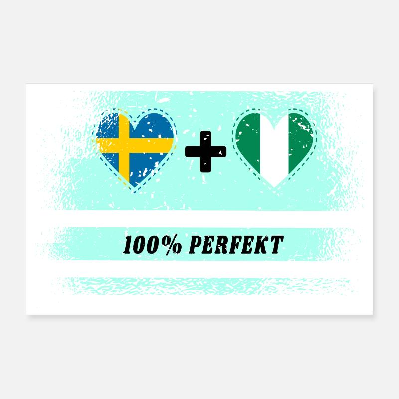 Nigeria und Schweden 100% perfekt / Geschenk Poster 30x20 cm