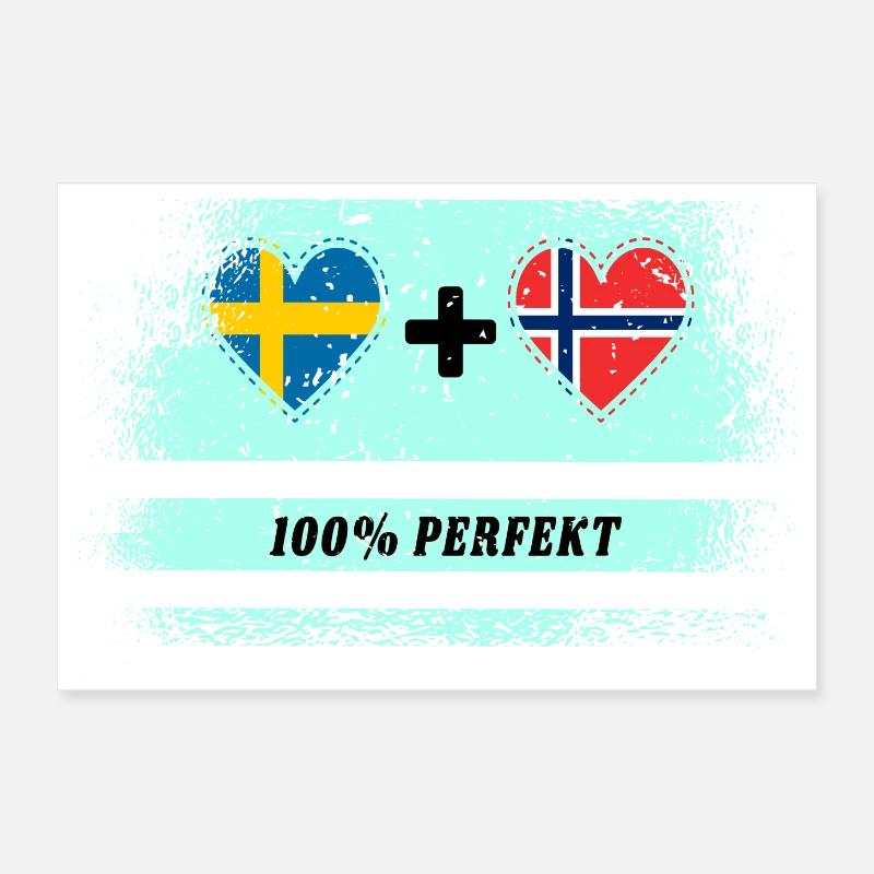 Norvège et Suède 100% Parfait / Cadeau Poster 30 x 20 cm