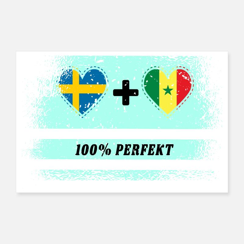 Senegal und Schweden 100% perfekt / Geschenk Poster 30x20 cm