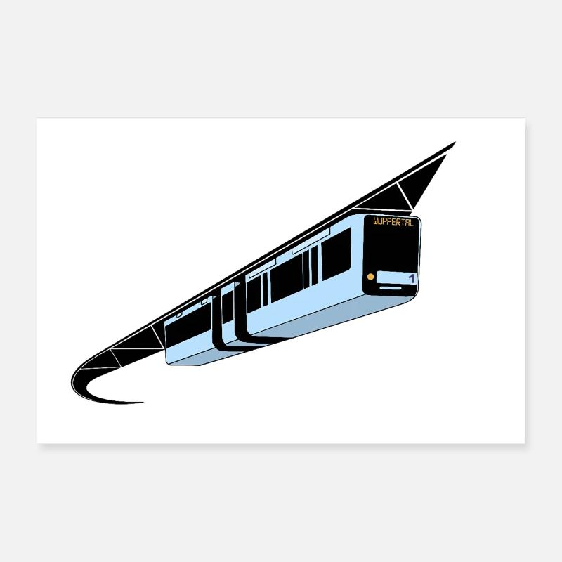 Wuppertal Schwebebahn bunt Poster 30x20 cm