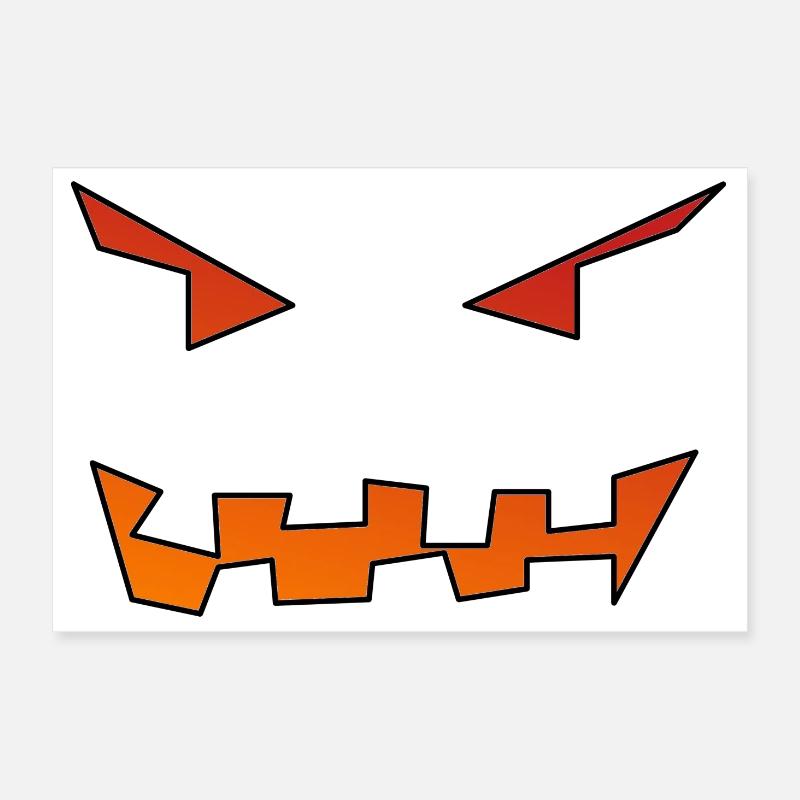 Visage de citrouille Poster 30 x 20 cm