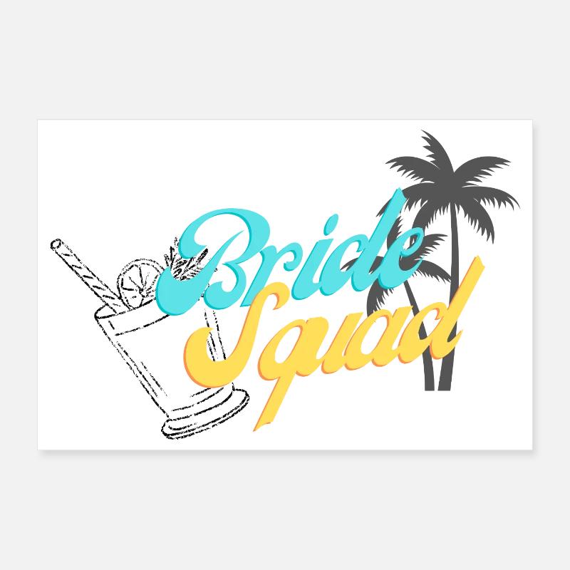 Bride Squad Tropical Sunset Design Poster 30 x 20 cm