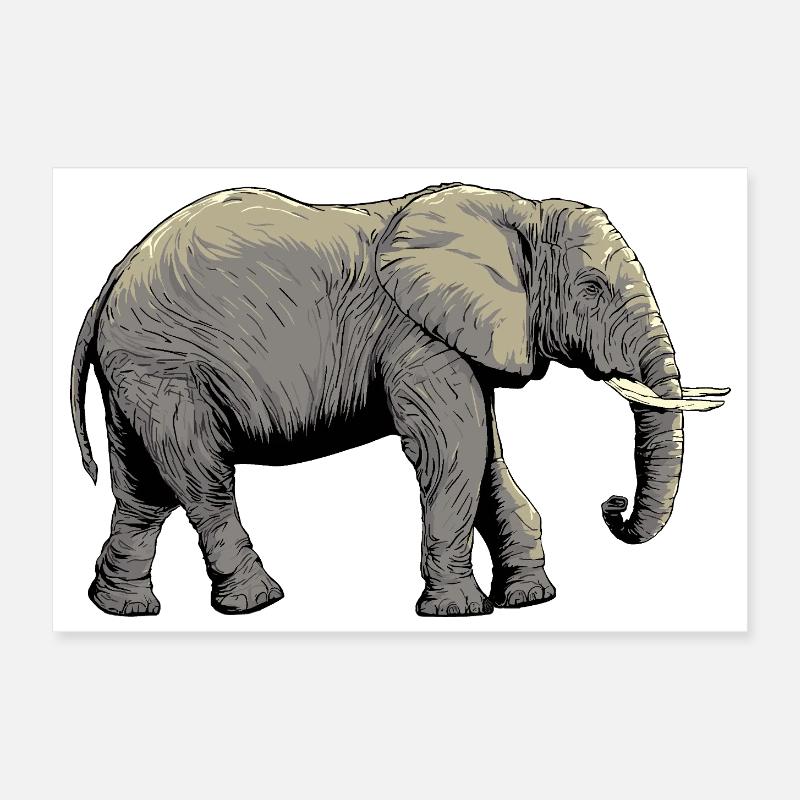 Conception individuelle de l’éléphant Poster 30 x 20 cm