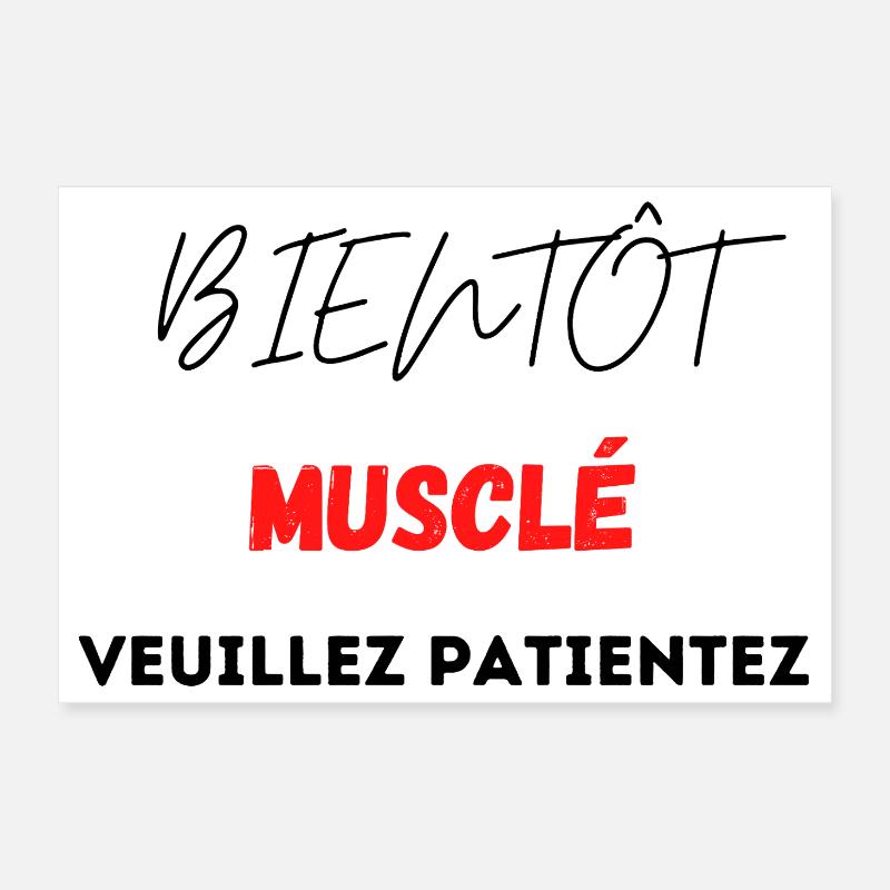 Muscular Design with Red Geometric Pattern Poster 12" x 8" (30x20 cm)