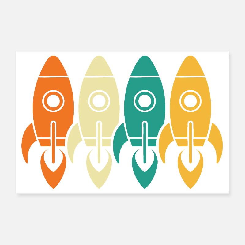 fusées vintage exploration spatiale ingénieur cadeau Poster 30 x 20 cm